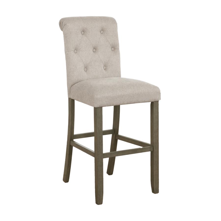 (image for) Balboa Fabric Upholstered Bar Chair Beige (Set of 2)