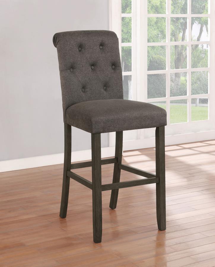 (image for) Balboa Fabric Upholstered Bar Chair Grey (Set of 2)