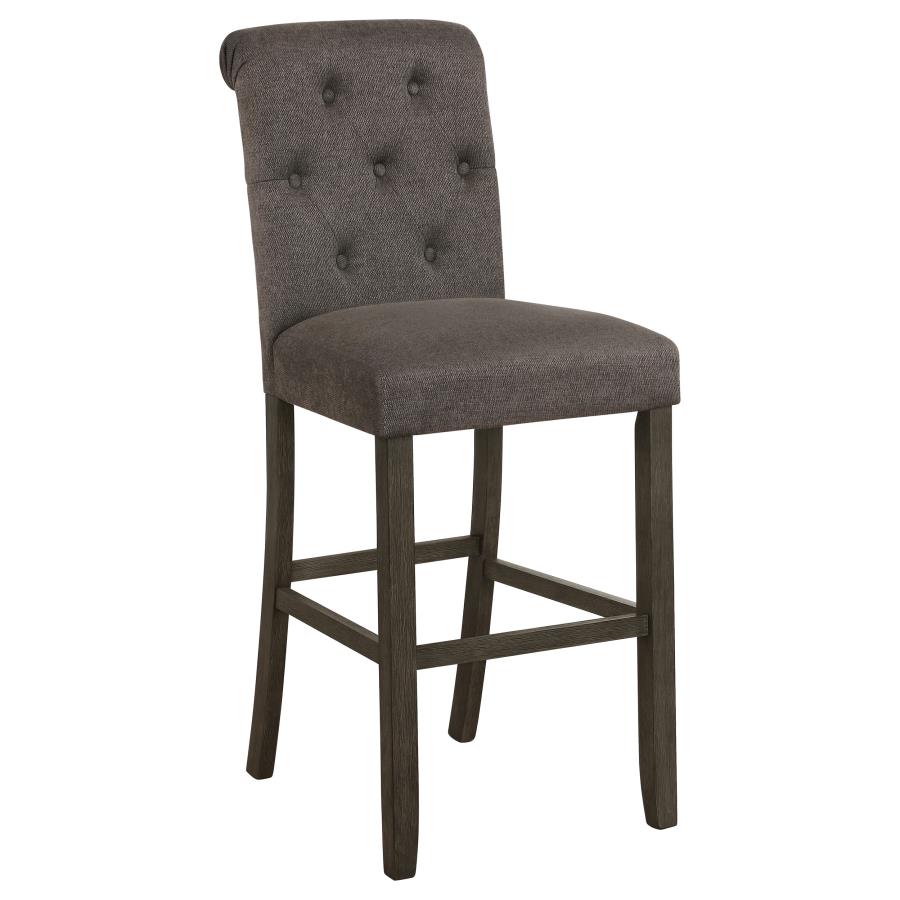 (image for) Balboa Fabric Upholstered Bar Chair Grey (Set of 2)