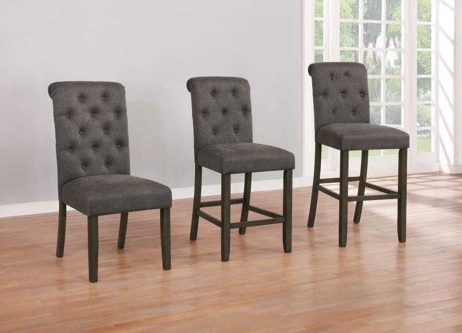 (image for) Balboa Fabric Upholstered Bar Chair Grey (Set of 2)