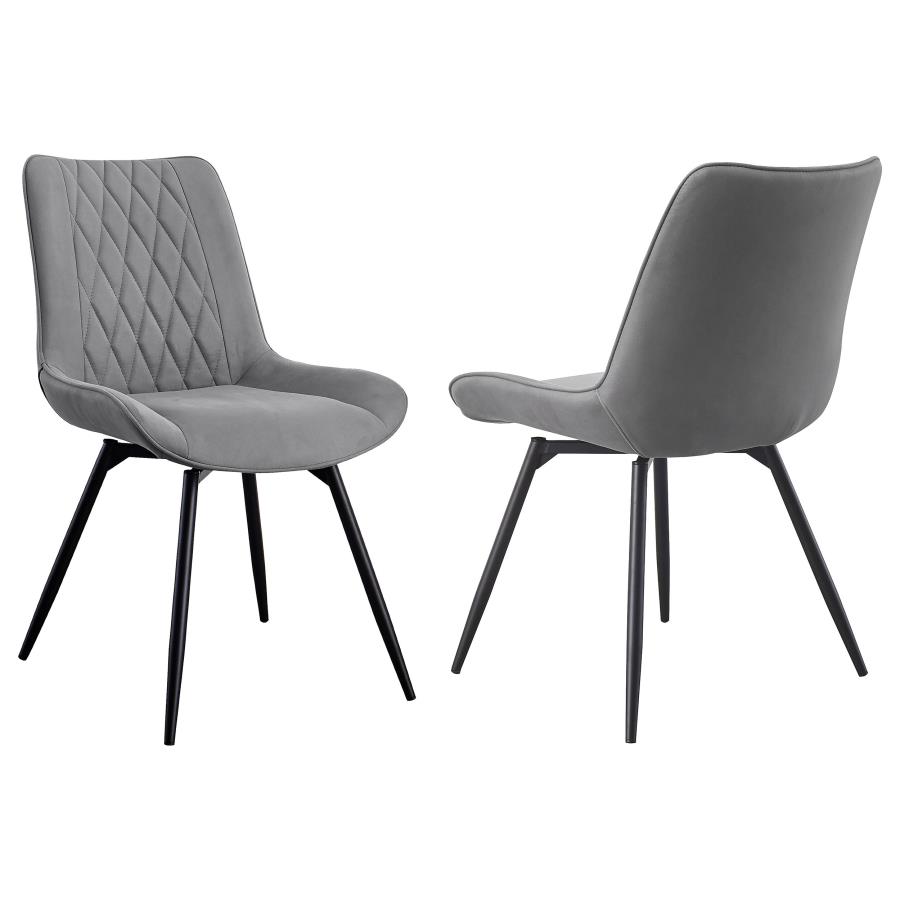 (image for) Diggs Upholstered Swivel Dining Side Chair Grey (Set of 2)