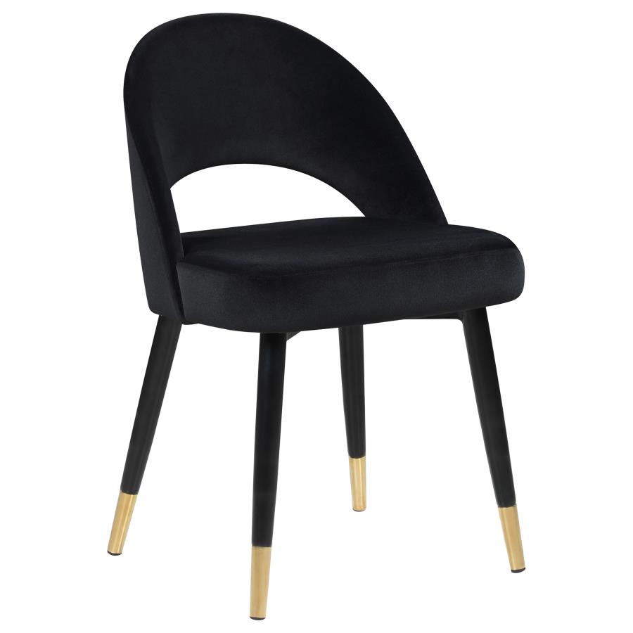 (image for) Lindsey Upholstered Dining Side Chair Black (Set of 2)