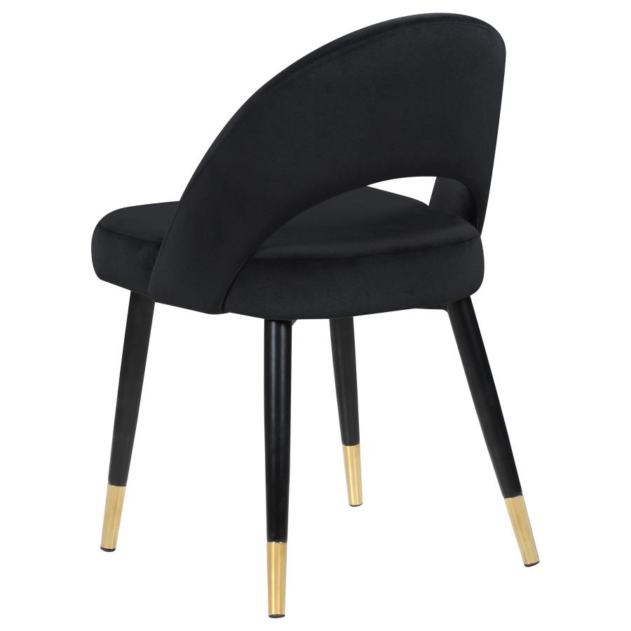 (image for) Lindsey Upholstered Dining Side Chair Black (Set of 2)