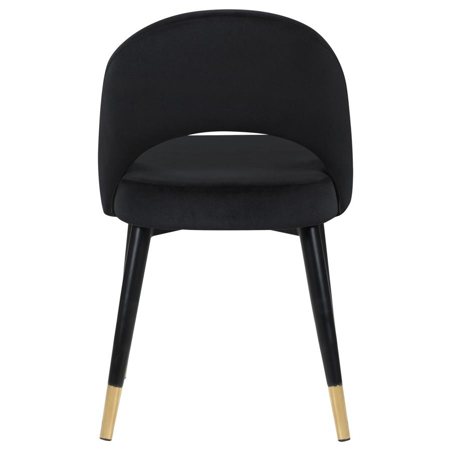 (image for) Lindsey Upholstered Dining Side Chair Black (Set of 2)