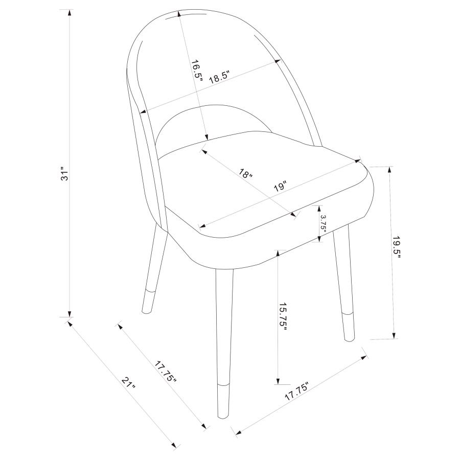 (image for) Lindsey Upholstered Dining Side Chair Black (Set of 2)