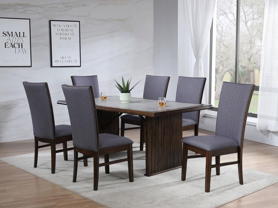 (image for) Sherwood 7-piece Rectangular Dining Table Set Brown