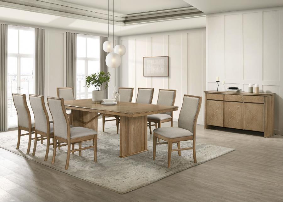 (image for) Adina 10-piece Extension Dining Set Distressed Light Brown