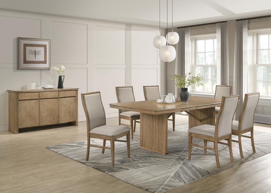 (image for) Adina 8-piece Extension Dining Set Distressed Light Brown