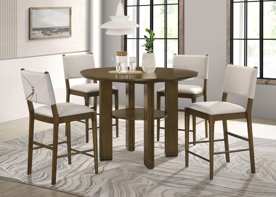 (image for) Ottowa 5-piece Round Counter Height Dining Room Set Brown