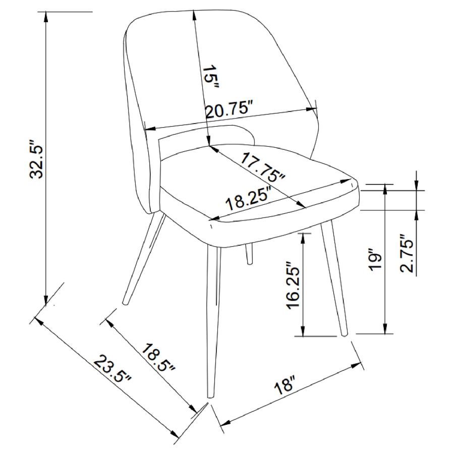 (image for) Hastings Upholstered Dining Side Chair Grey (Set of 2)