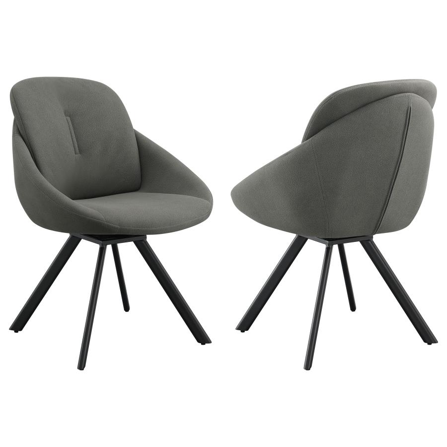 (image for) Mina Upholstered Swivel Padded Side Chairs (Set of 2)