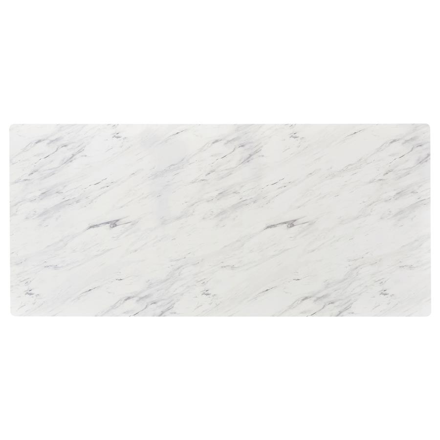 (image for) Mayer Rectangular 87-inch Faux Marble Dining Table White