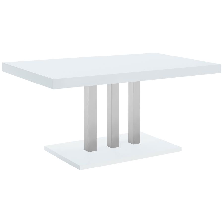 (image for) Brooklyn 5-piece Rectangular Dining Set White High Gloss