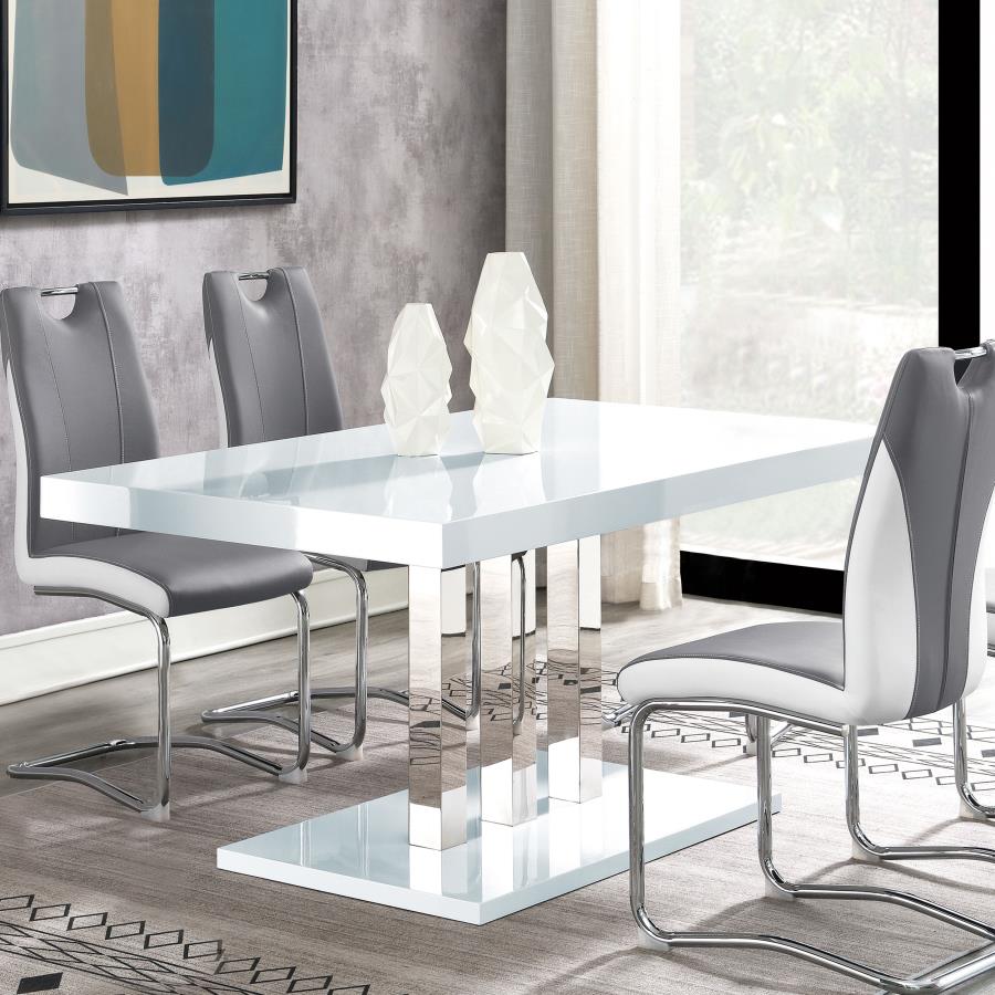 (image for) Brooklyn Rectangular 63-inch Dining Table White High Gloss