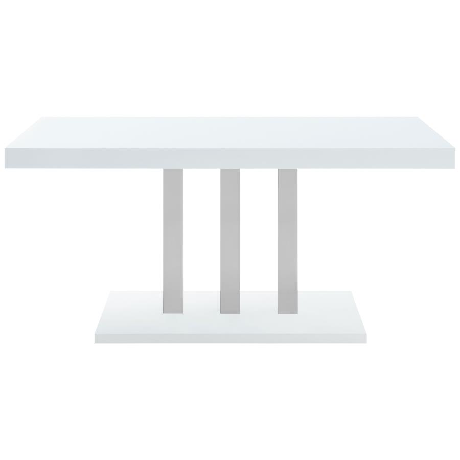 (image for) Brooklyn Rectangular 63-inch Dining Table White High Gloss