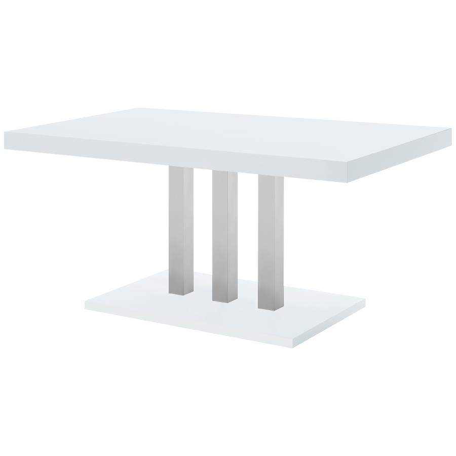 (image for) Brooklyn Rectangular 63-inch Dining Table White High Gloss