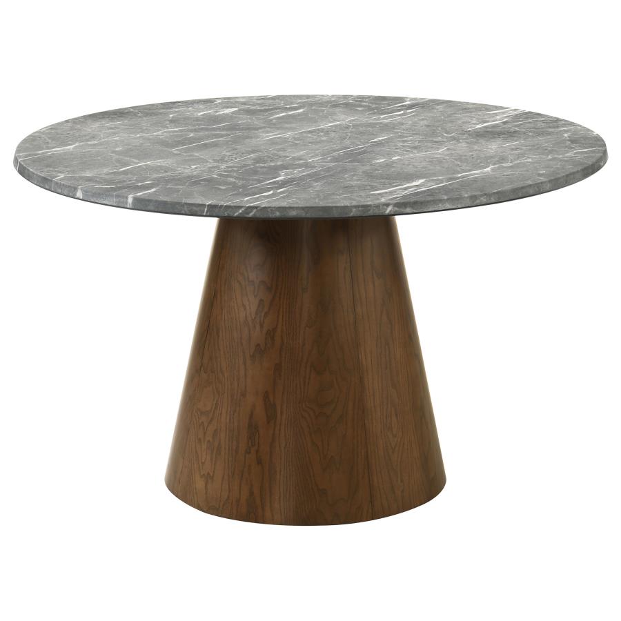 (image for) Franklin 50-inch Round Dining Table Grey and Dark Oak