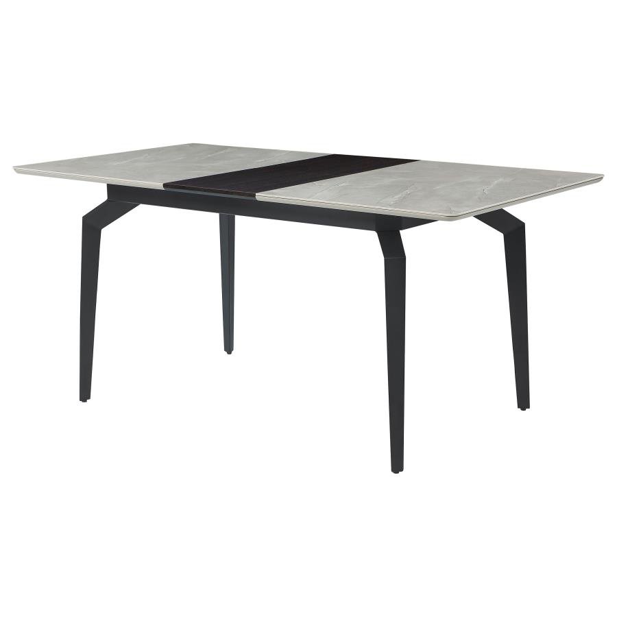 (image for) Mina Rectangular 65-inch Extension Dining Table Grey Ceramic