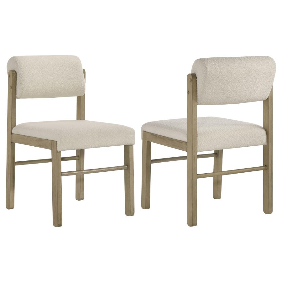 (image for) Kehoe Upholstered Dining Side Chair Cream and Natural Oak (Set of 2)