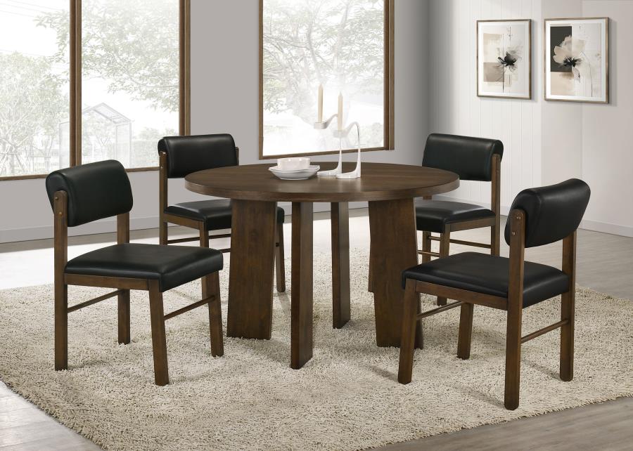 (image for) Strouse 5-piece Dining Set Black and Walnut
