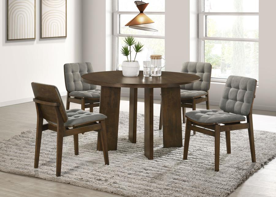 (image for) Strouse 5-piece Dining Set Grey and Walnut