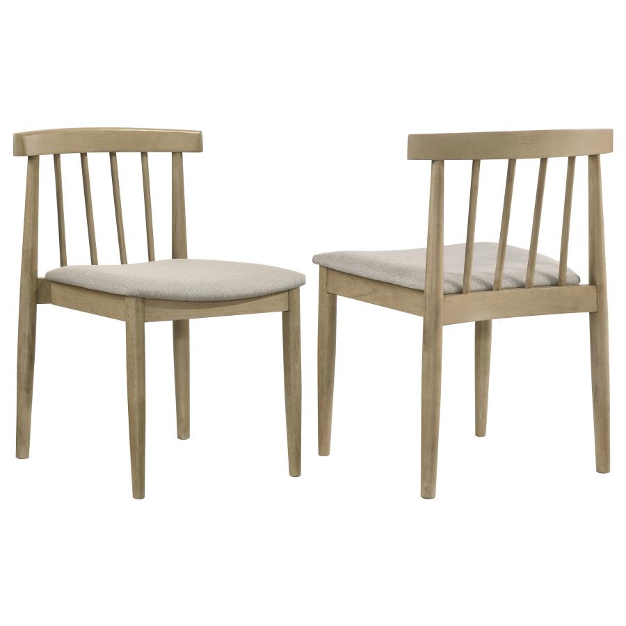 (image for) Cullen Dining Side Chair Upholstered Seat Natural Oak (Set of 2)