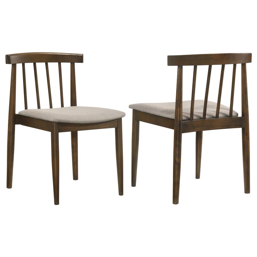 (image for) Cullen Dining Side Chair Upholstered Seat Dark Walnut (Set of 2)