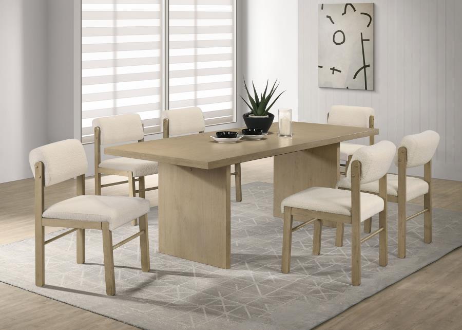 (image for) Decker 7-piece 82-inch Rectangular Dining Set Cream and Natural Oak