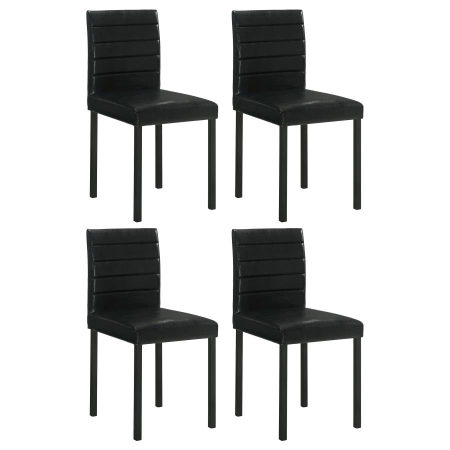 (image for) Garza Upholstered Dining Side Chair Black (Set of 4)