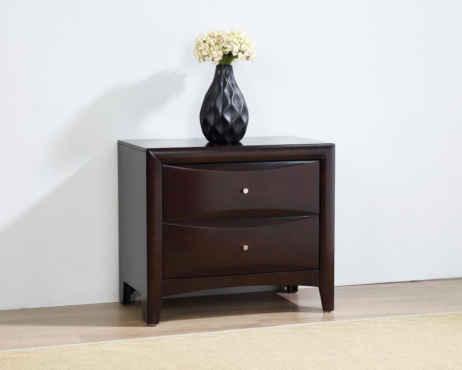 (image for) Phoenix 2-drawer Nightstand Cappuccino