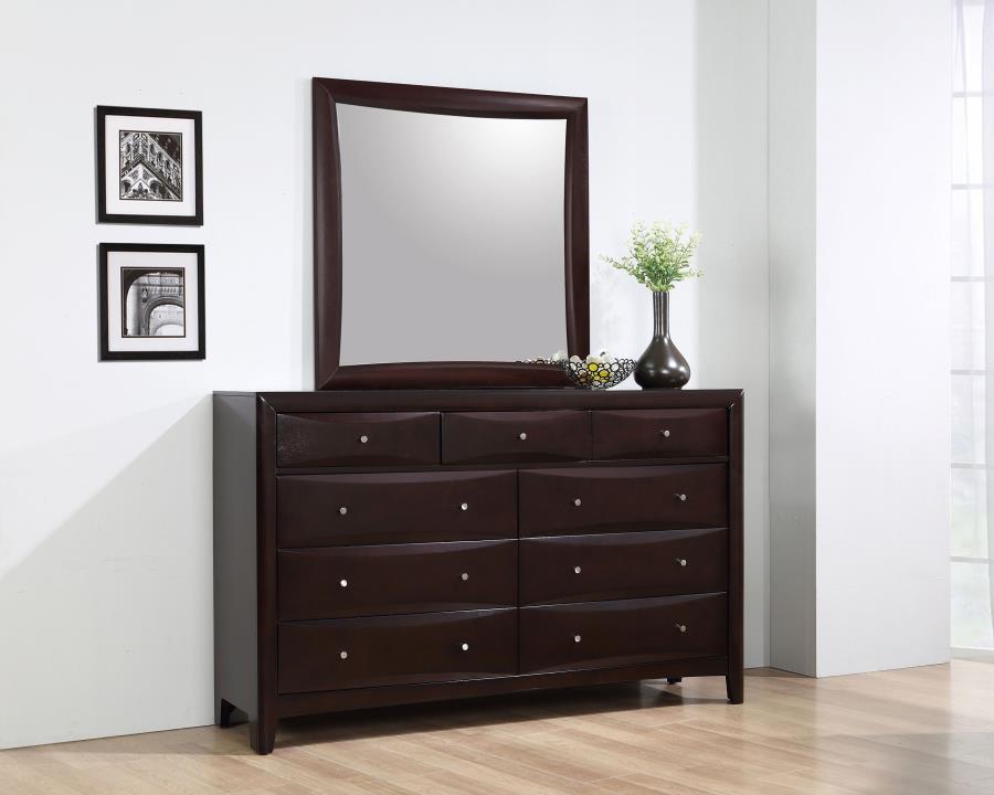 (image for) Phoenix 9-drawer Dresser with Mirror Cappuccino