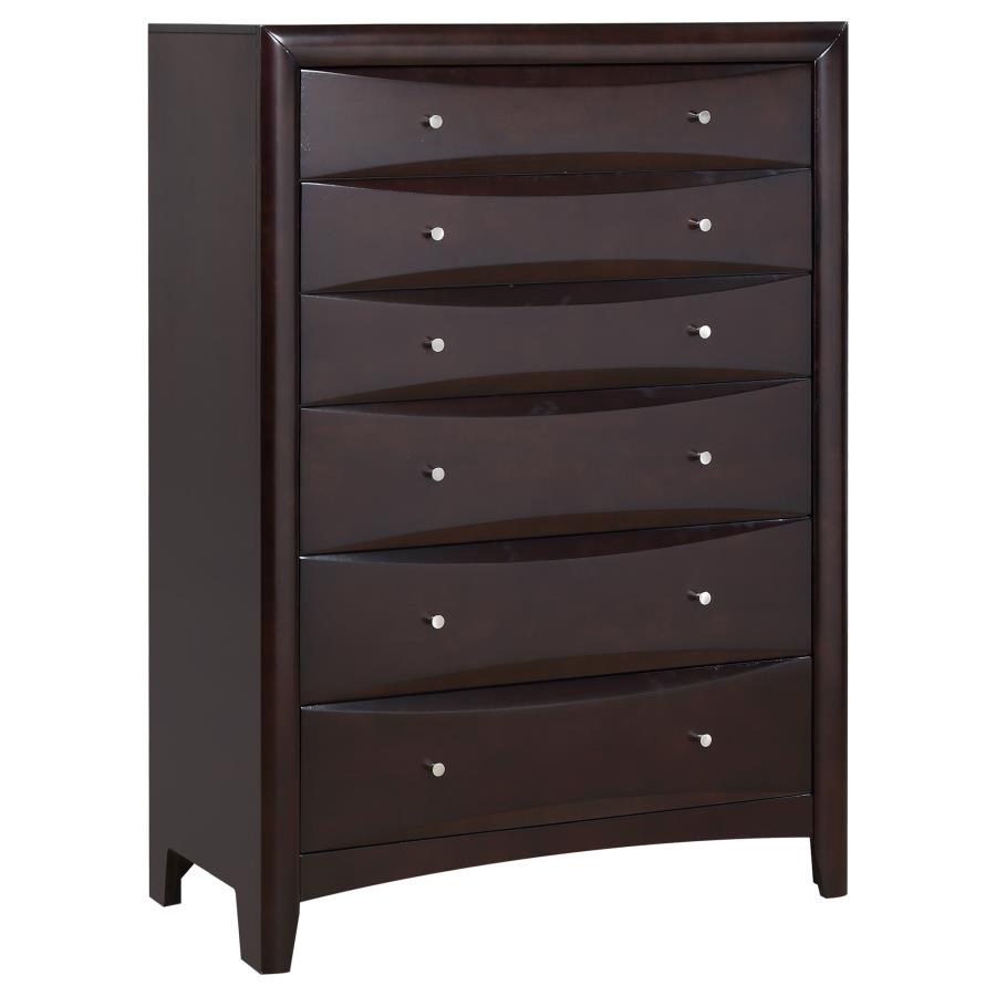 (image for) Phoenix 6-drawer Bedroom Chest Cappuccino