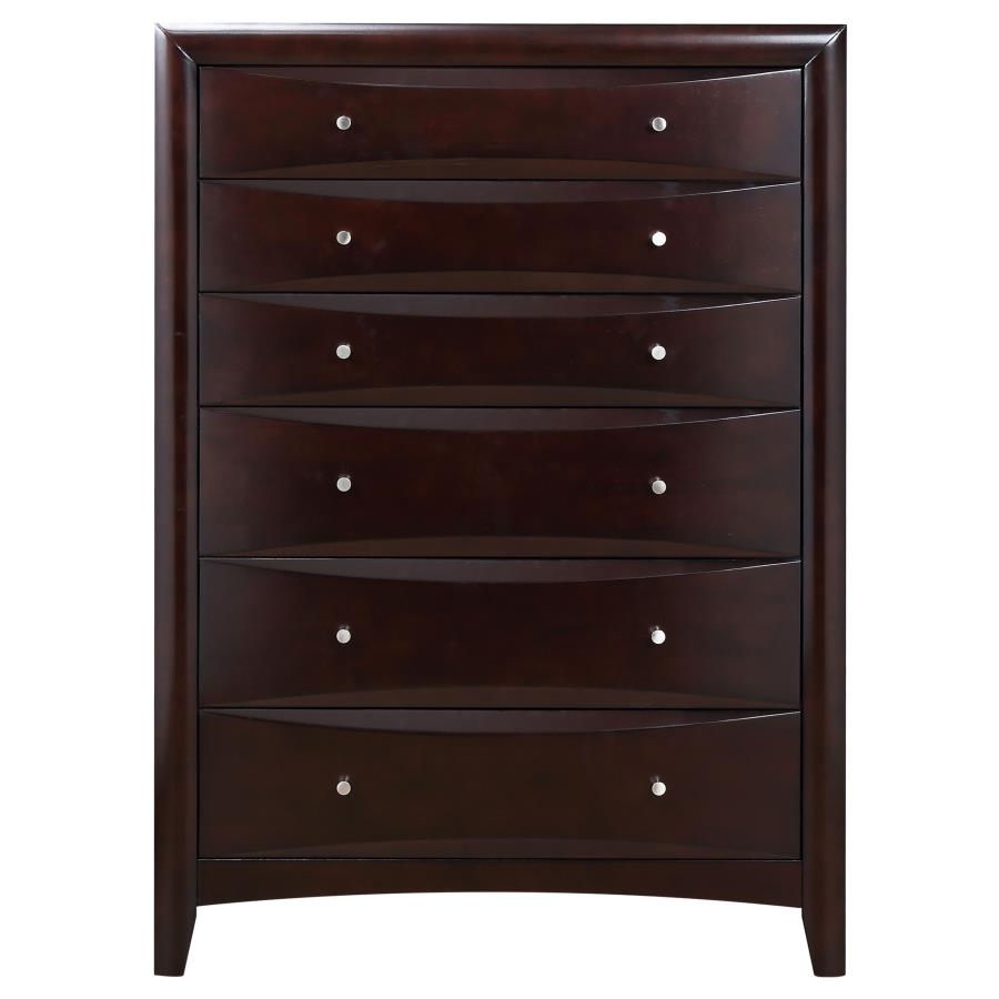 (image for) Phoenix 6-drawer Bedroom Chest Cappuccino