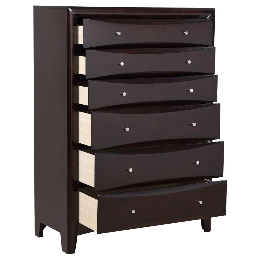 (image for) Phoenix 6-drawer Bedroom Chest Cappuccino