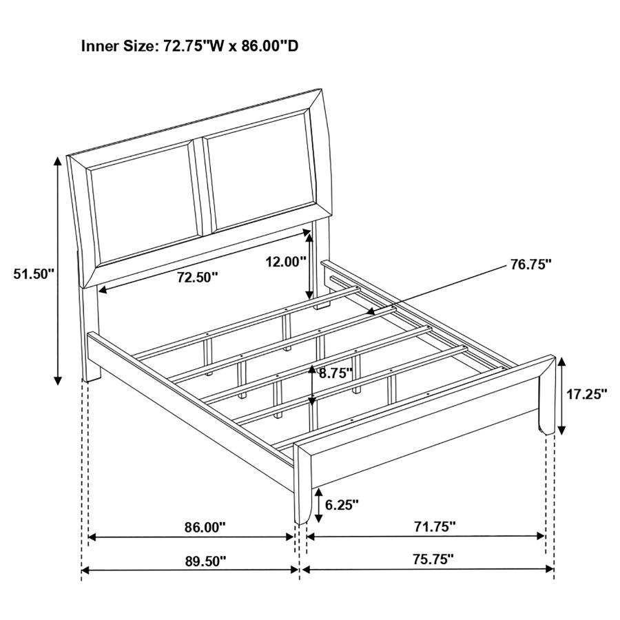 (image for) Briana Wood California King Panel Bed Black