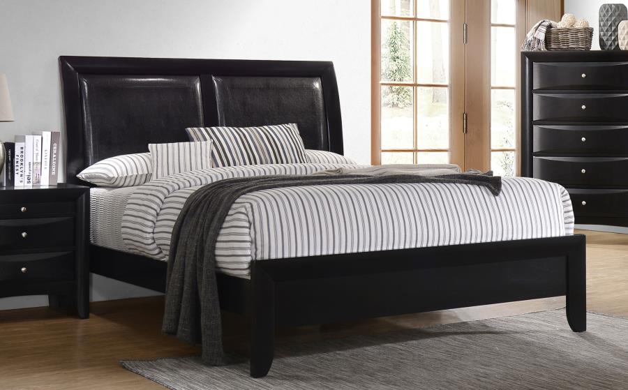 (image for) Briana Wood Queen Panel Bed Black