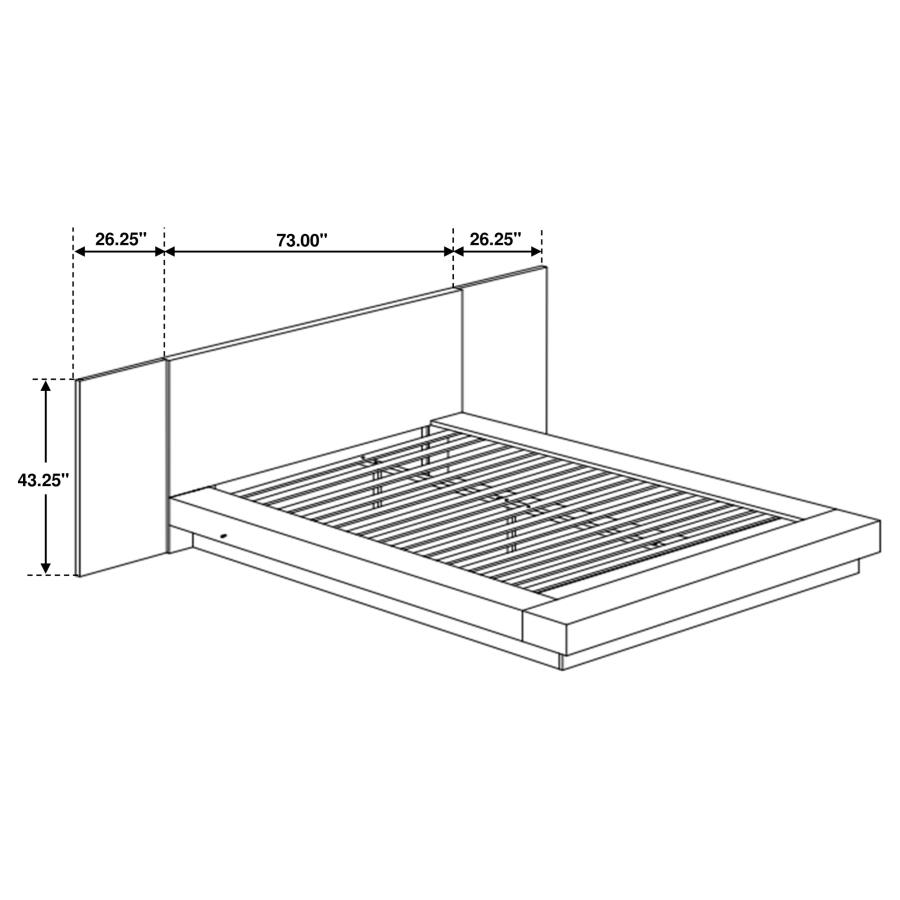 (image for) Jessica 5-piece Eastern King LED Bedroom Set Cappuccino