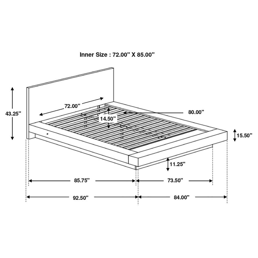 (image for) Jessica Wood California King LED Panel Bed Cappuccino