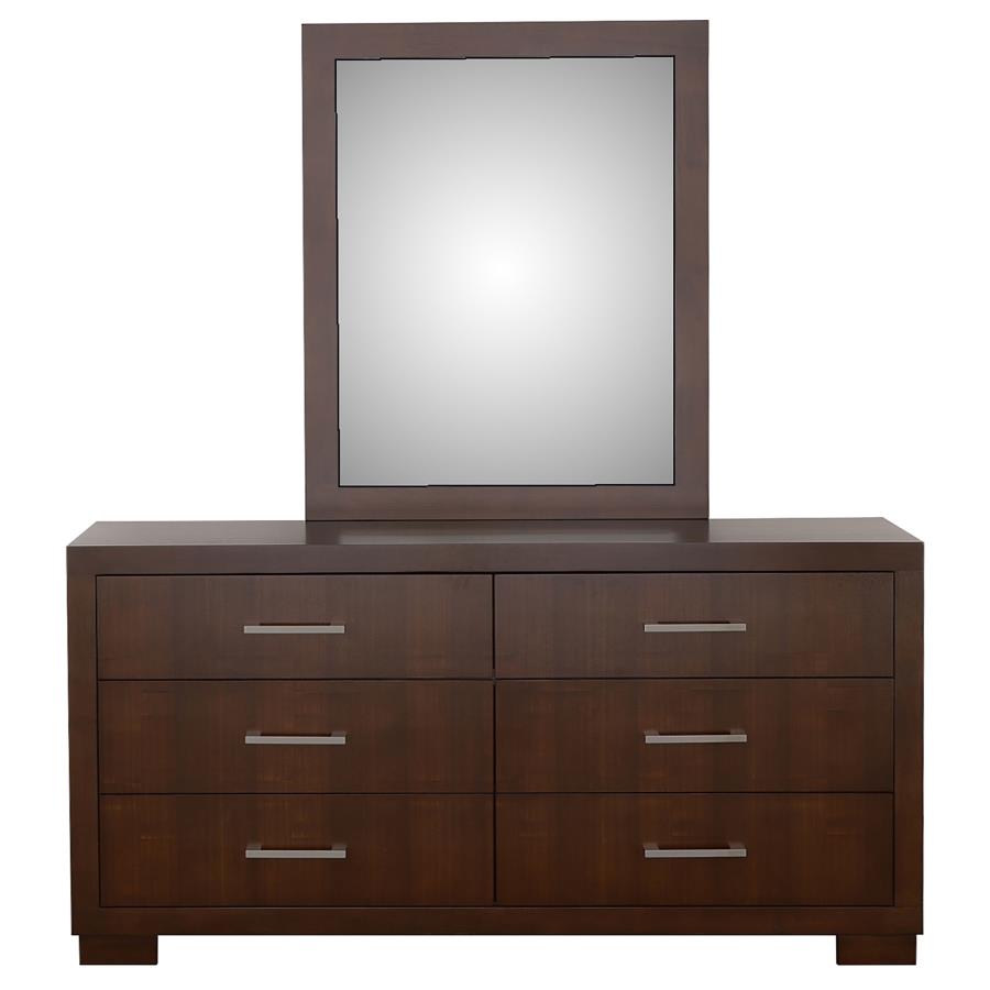 (image for) Jessica 6-drawer Dresser with Mirror Cappuccino