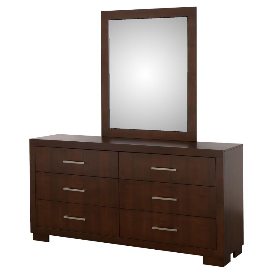 (image for) Jessica 6-drawer Dresser with Mirror Cappuccino