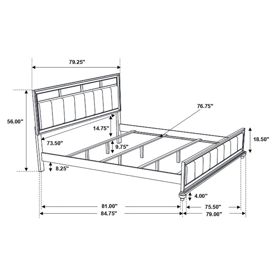 (image for) Barzini Wood Eastern King Panel Bed Black