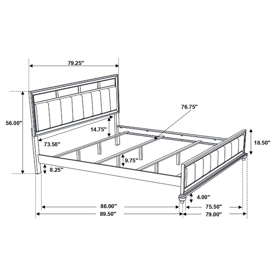 (image for) Barzini Wood California King Panel Bed Black