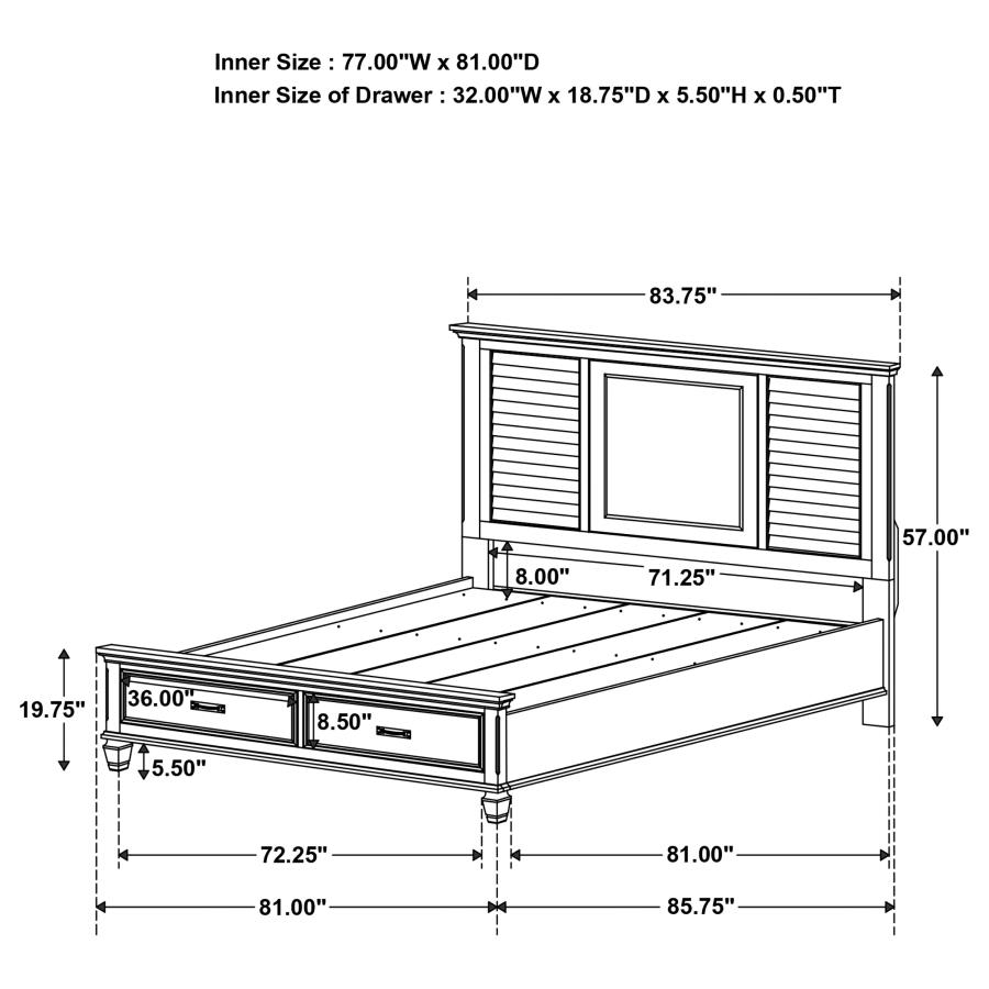 (image for) Franco Wood Eastern King Storage Panel Bed Burnished Oak