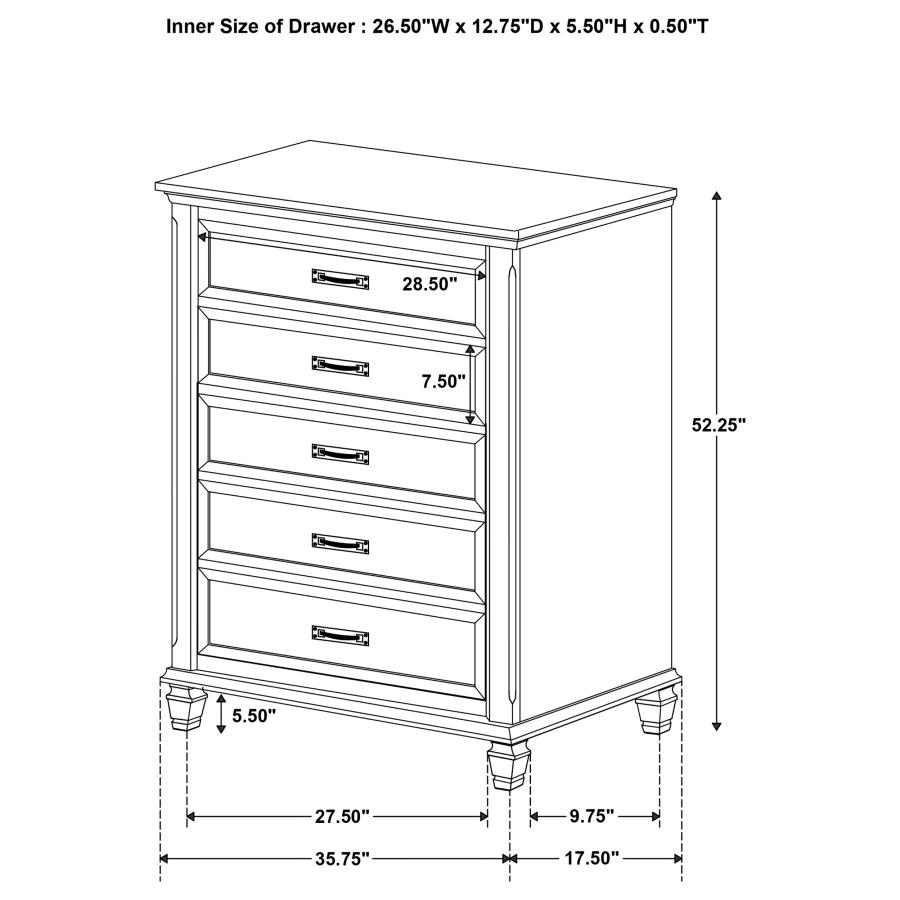 (image for) Franco 5-piece Queen Bedroom Set Burnished Oak