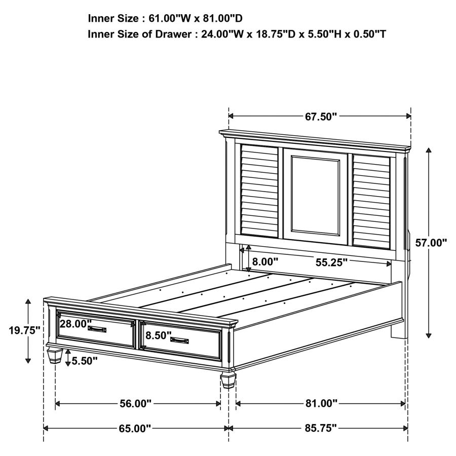 (image for) Franco Wood Queen Storage Panel Bed Burnished Oak