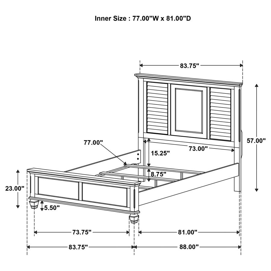 (image for) Franco Wood Eastern King Panel Bed Burnished Oak