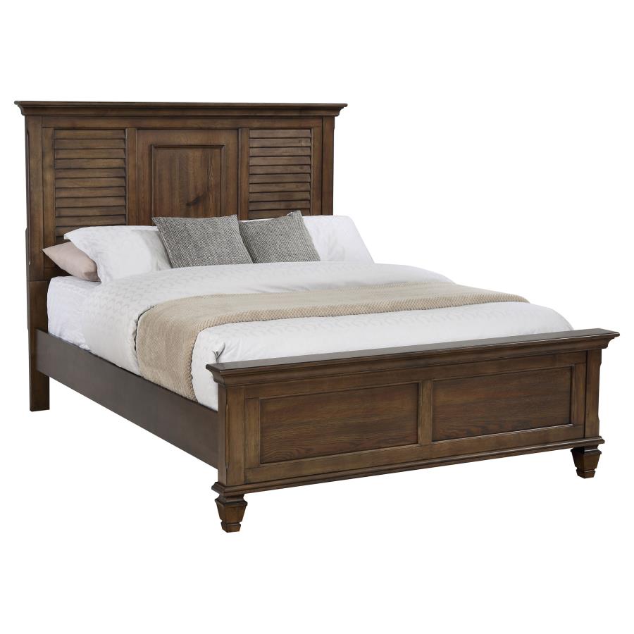 (image for) Franco Wood California King Panel Bed Burnished Oak