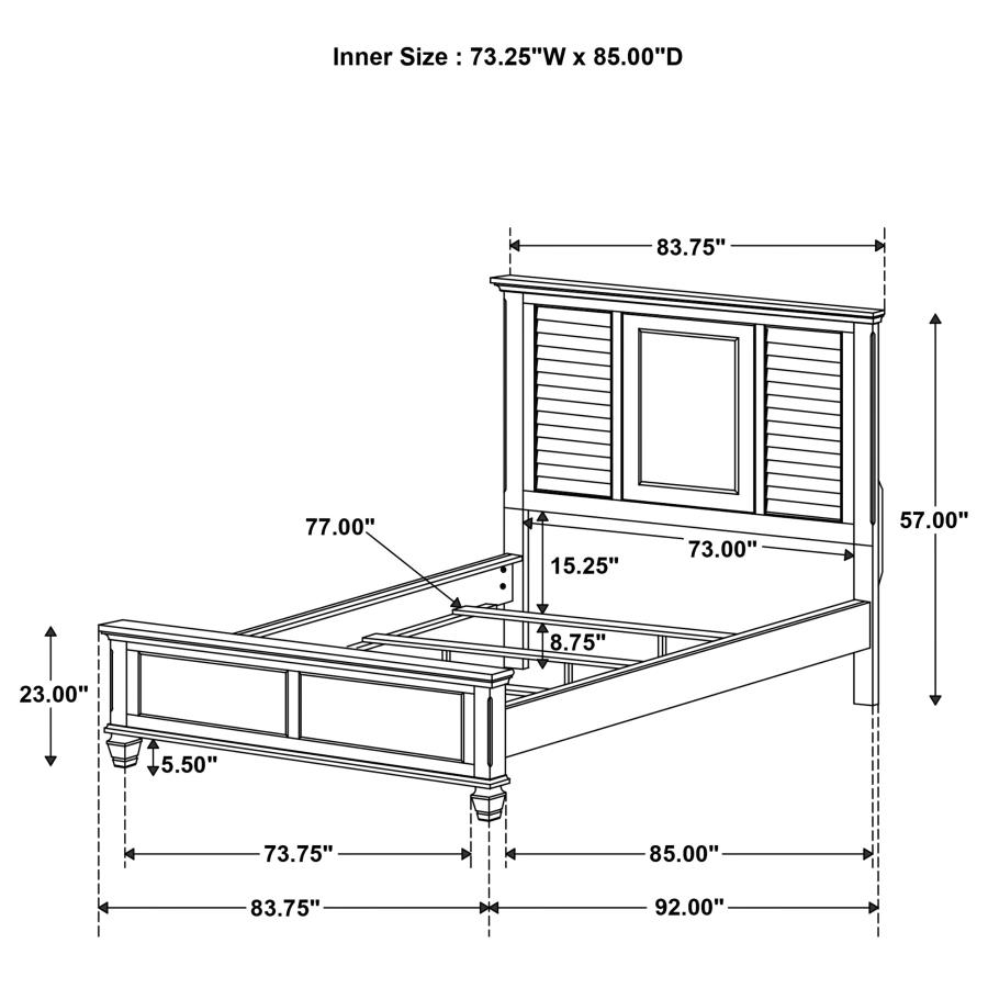 (image for) Franco Wood California King Panel Bed Burnished Oak