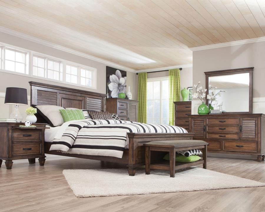 (image for) Franco 5-piece Queen Bedroom Set Burnished Oak