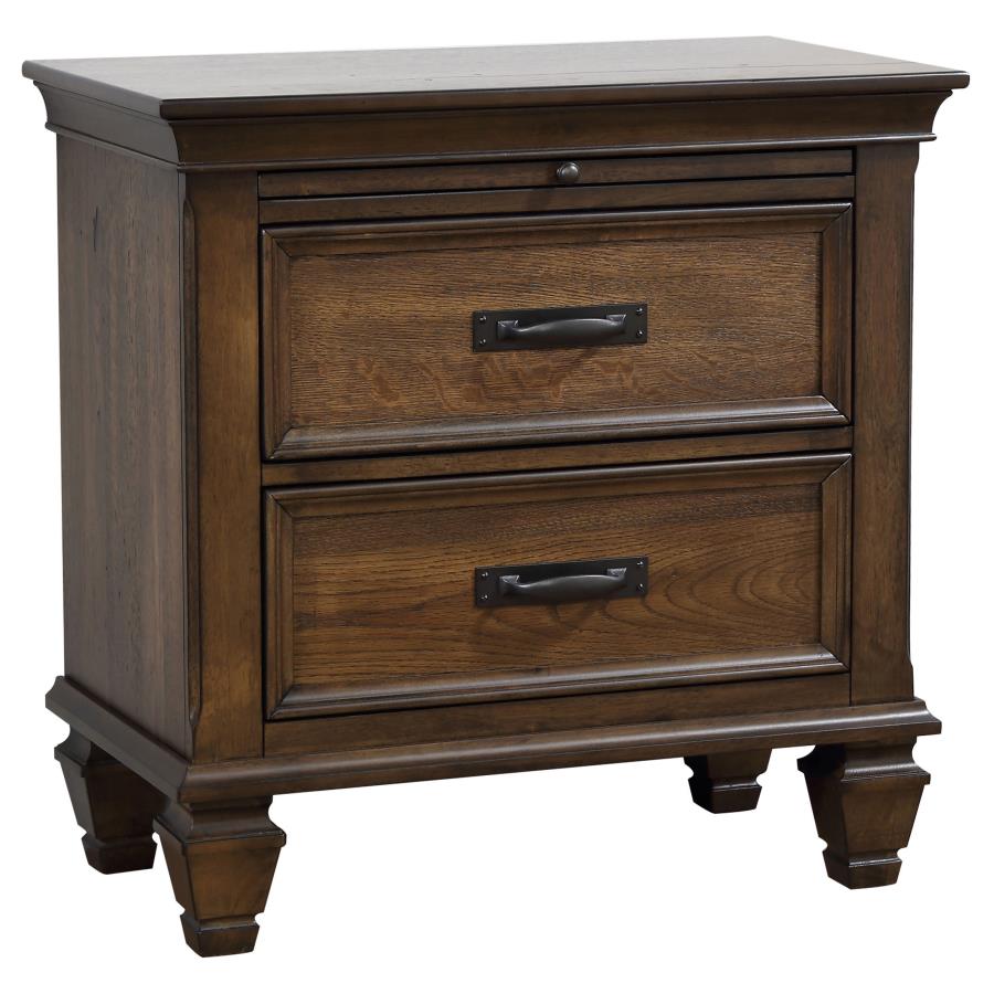 (image for) Franco 2-drawer Nightstand Burnished Oak